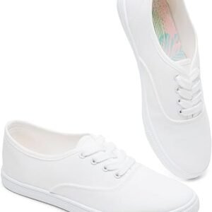 Women’s Classic White Canvas Sneakers – Sizes 7 to 10