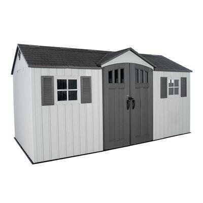 Lifetime 15-ft x 8-ft Dual Entry Outdoor Storage Shed - Image 46