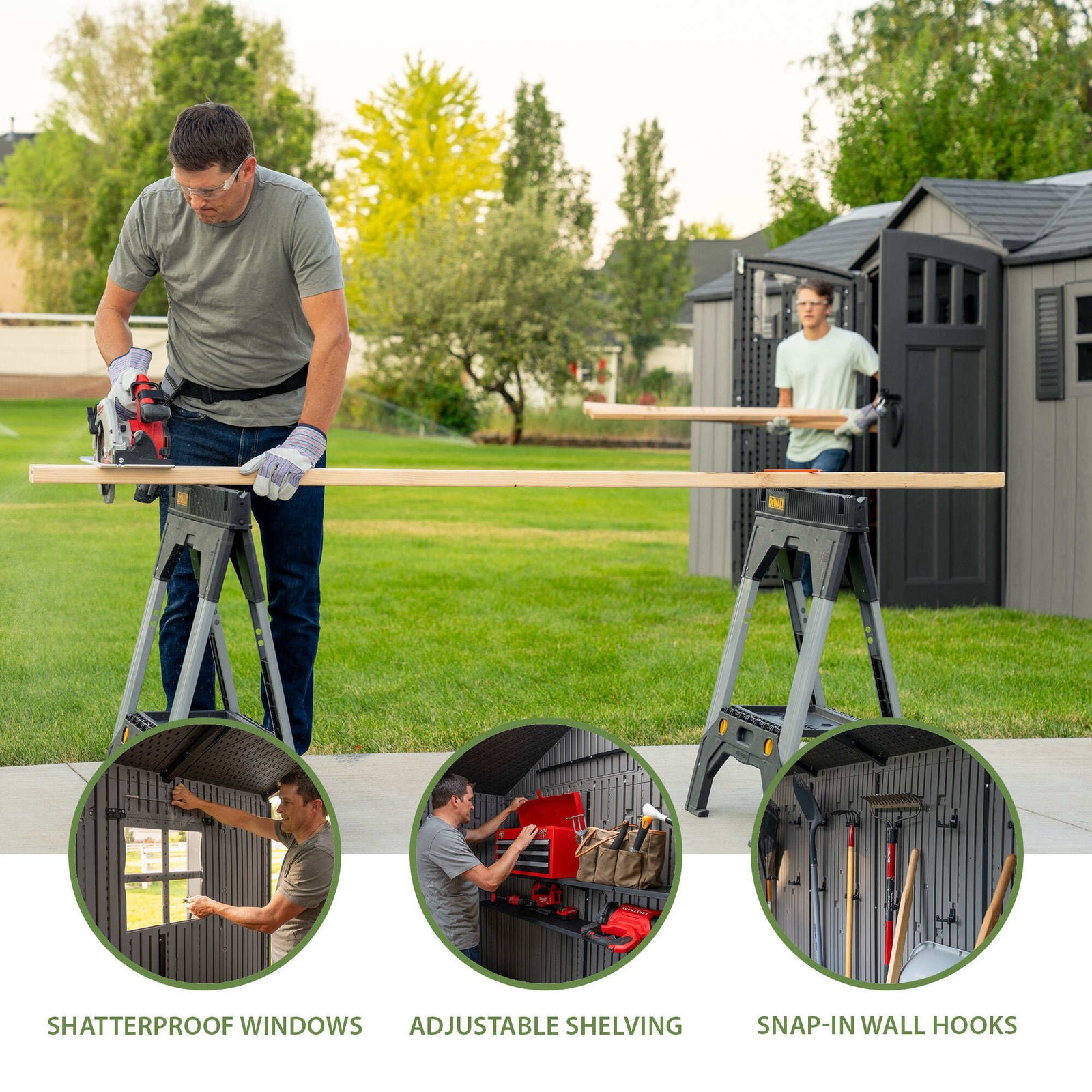 Lifetime 20 x 8 Foot Outdoor Storage Shed - Image 3