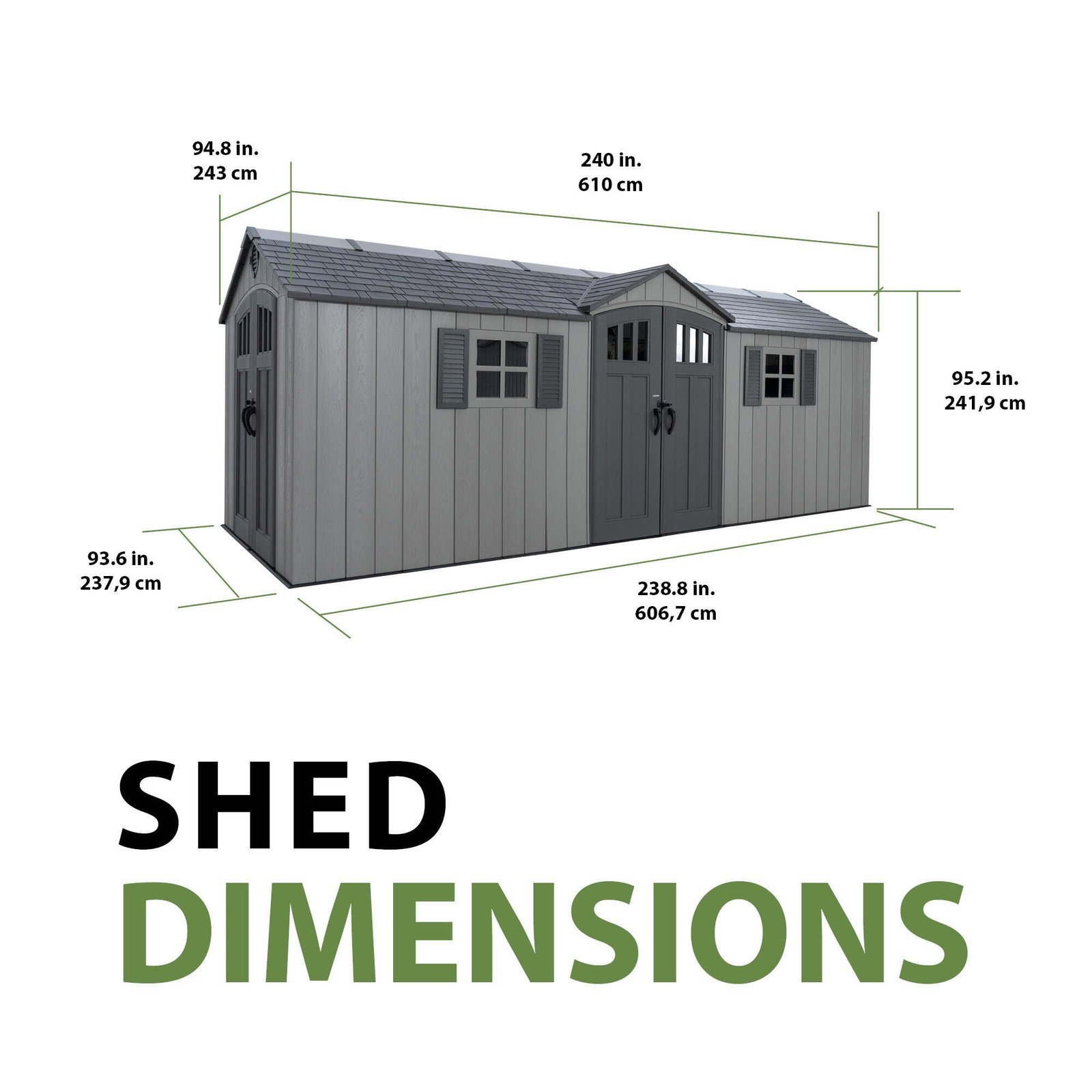 Lifetime 20 x 8 Foot Outdoor Storage Shed - Image 8