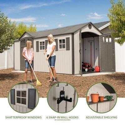 Lifetime 17.5 Ft. x 8 Ft. Outdoor Storage Shed - Image 4