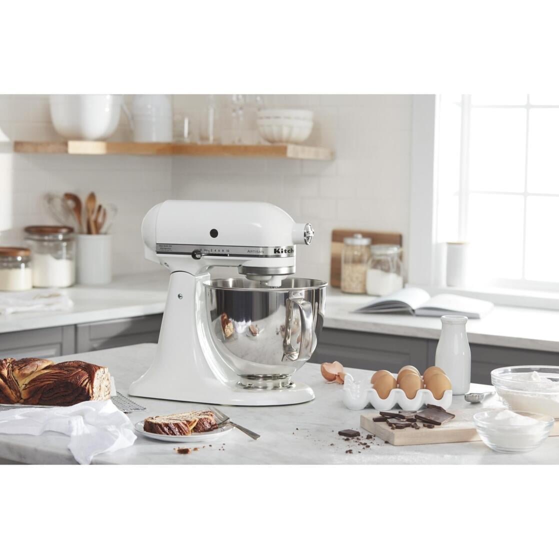 KitchenAid Artisan Series 5-Quart Tilt-Head Stand Mixer, White, KSM150PS - Image 5
