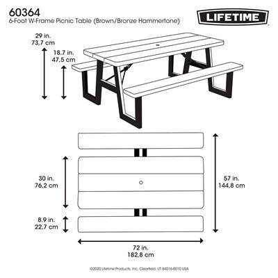Lifetime 6-Foot W-Frame Folding Picnic Table - Image 10