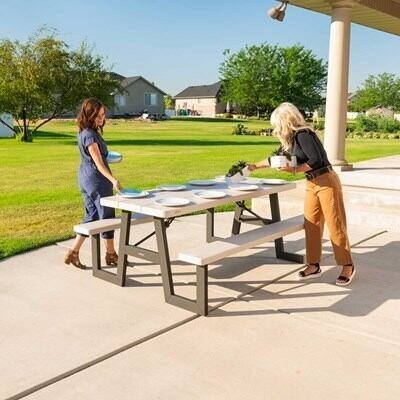 Lifetime 6-Foot W-Frame Folding Picnic Table - Image 27