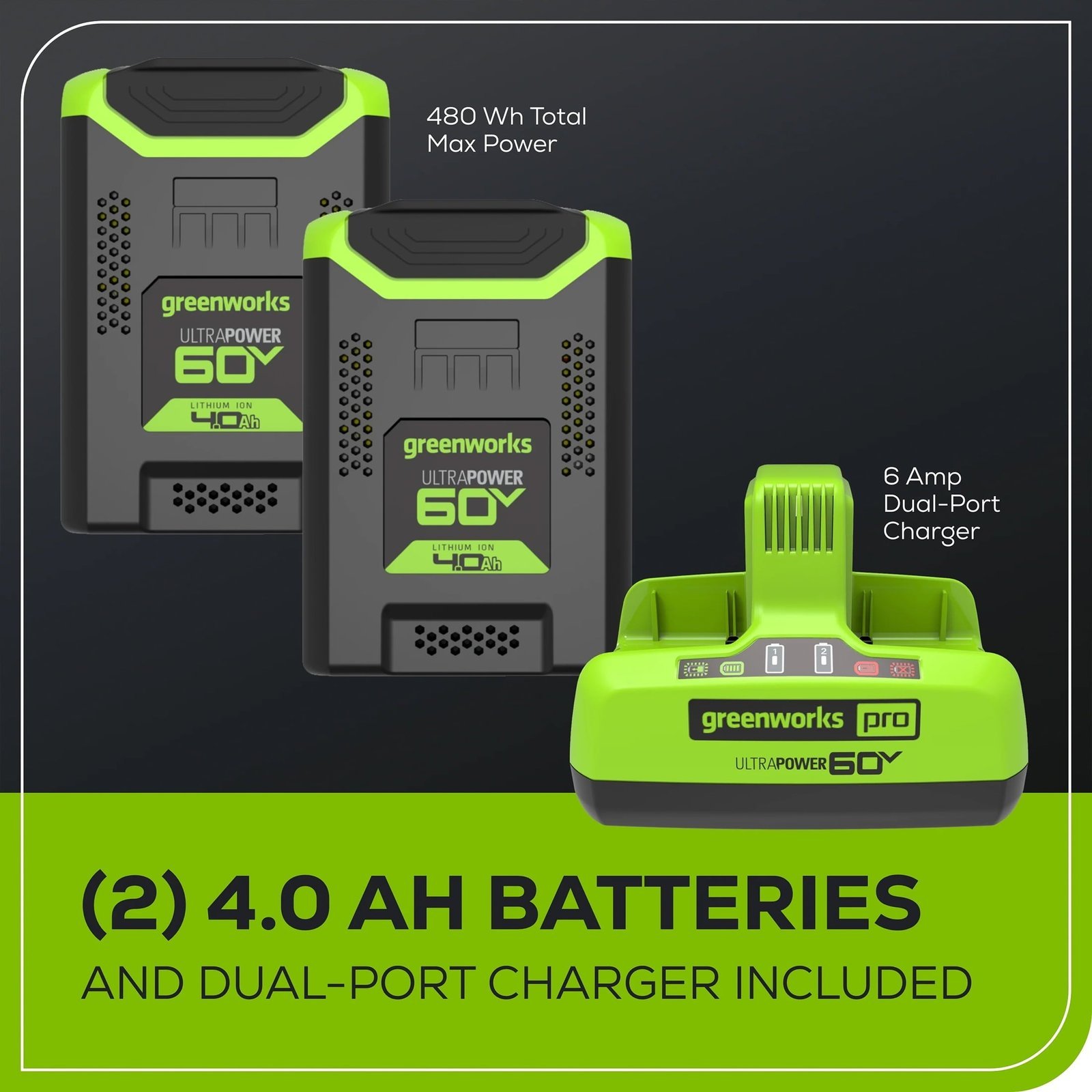 Greenworks 60V 25" Cordless Brushless Self-Propelled Mower + Two (2) 4.0Ah Batteries & Dual Port Charger - Image 11