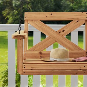 Cedar Farmhouse Porch Swing Light Brown - Image 3