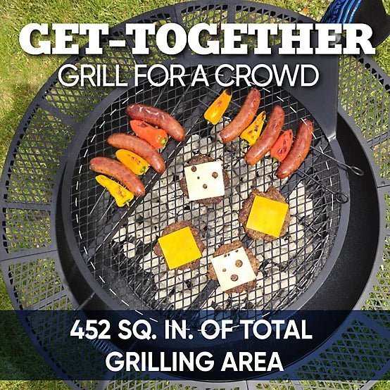 Even Embers 44 in. Round Charcoal/Wood-Burning Fire Pit with Cooking Grate - Image 2