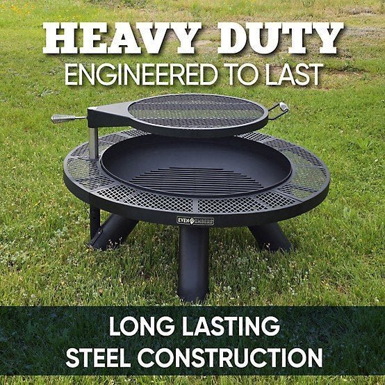 Even Embers 44 in. Round Charcoal/Wood-Burning Fire Pit with Cooking Grate - Image 3