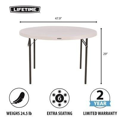 Lifetime 48-Inch Round Nesting Table (Light Commercial) - Image 4