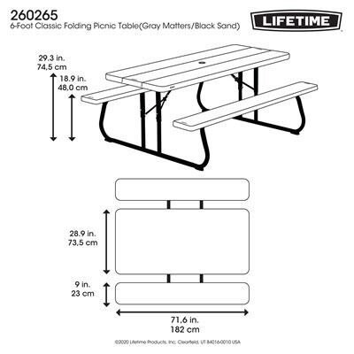 Lifetime 6-Foot Classic Folding Picnic Table - Image 34