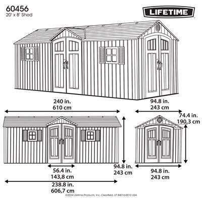 Lifetime 20 x 8 Foot Outdoor Storage Shed - Image 61