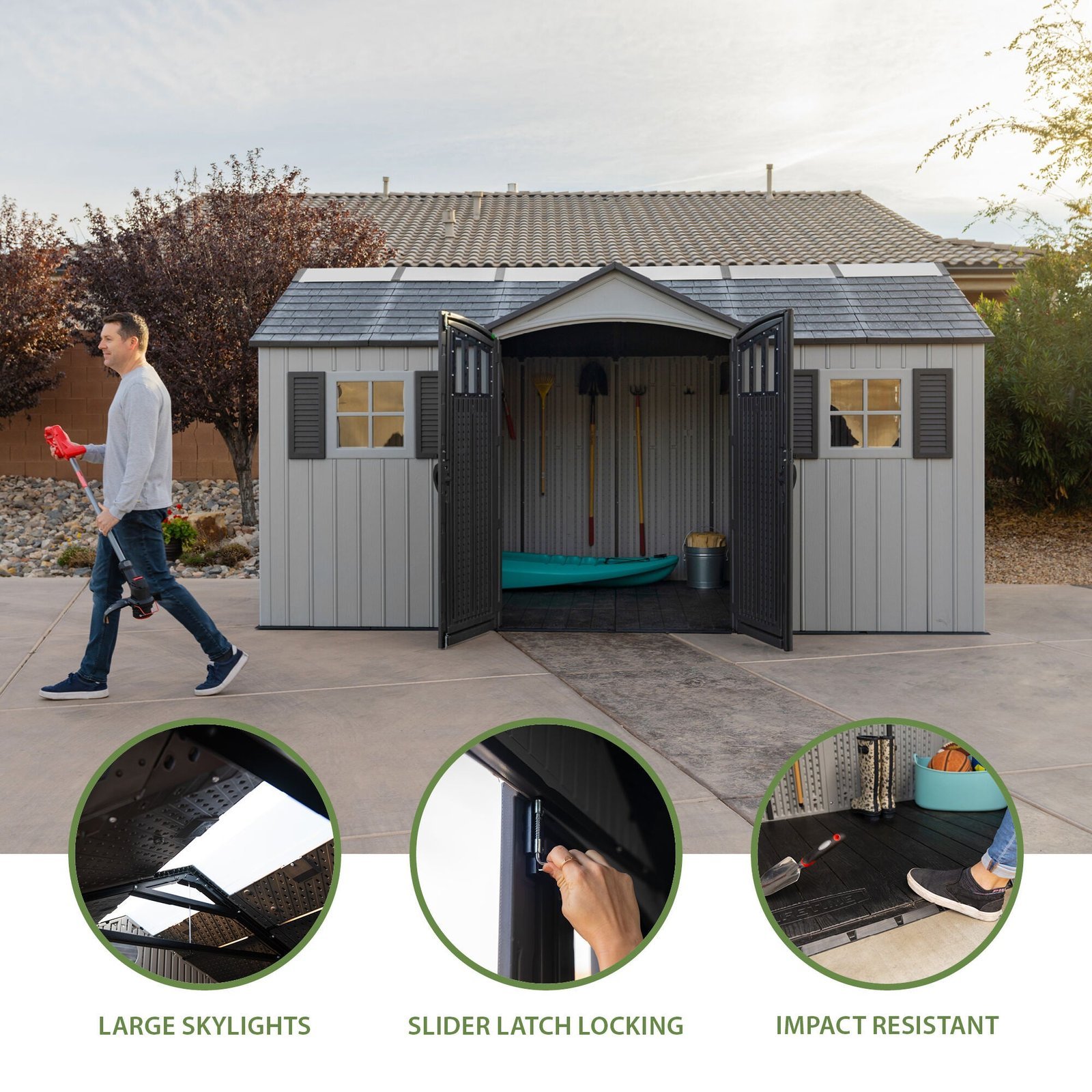 Lifetime 15 x 8 Outdoor Storage Shed - Image 3