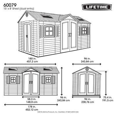 Lifetime 15 Ft. x 8 Ft. Outdoor Storage Shed - Image 12