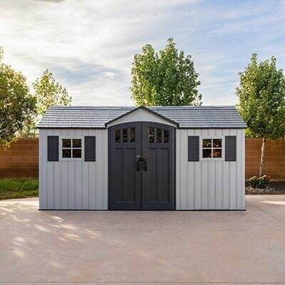 Lifetime 15-ft x 8-ft Dual Entry Outdoor Storage Shed - Image 2