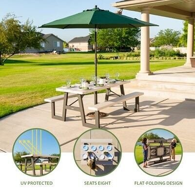Lifetime 6-Foot W-Frame Folding Picnic Table - Image 3