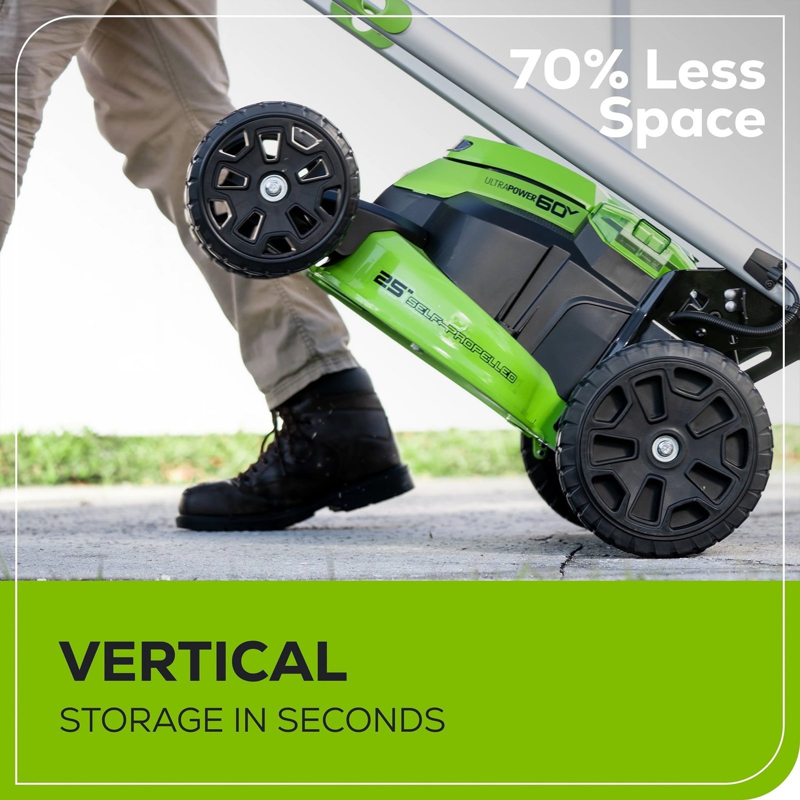Greenworks 60V 25" Cordless Brushless Self-Propelled Mower + Two (2) 4.0Ah Batteries & Dual Port Charger - Image 8
