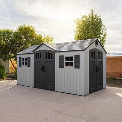 Lifetime 15-ft x 8-ft Dual Entry Outdoor Storage Shed - Image 29