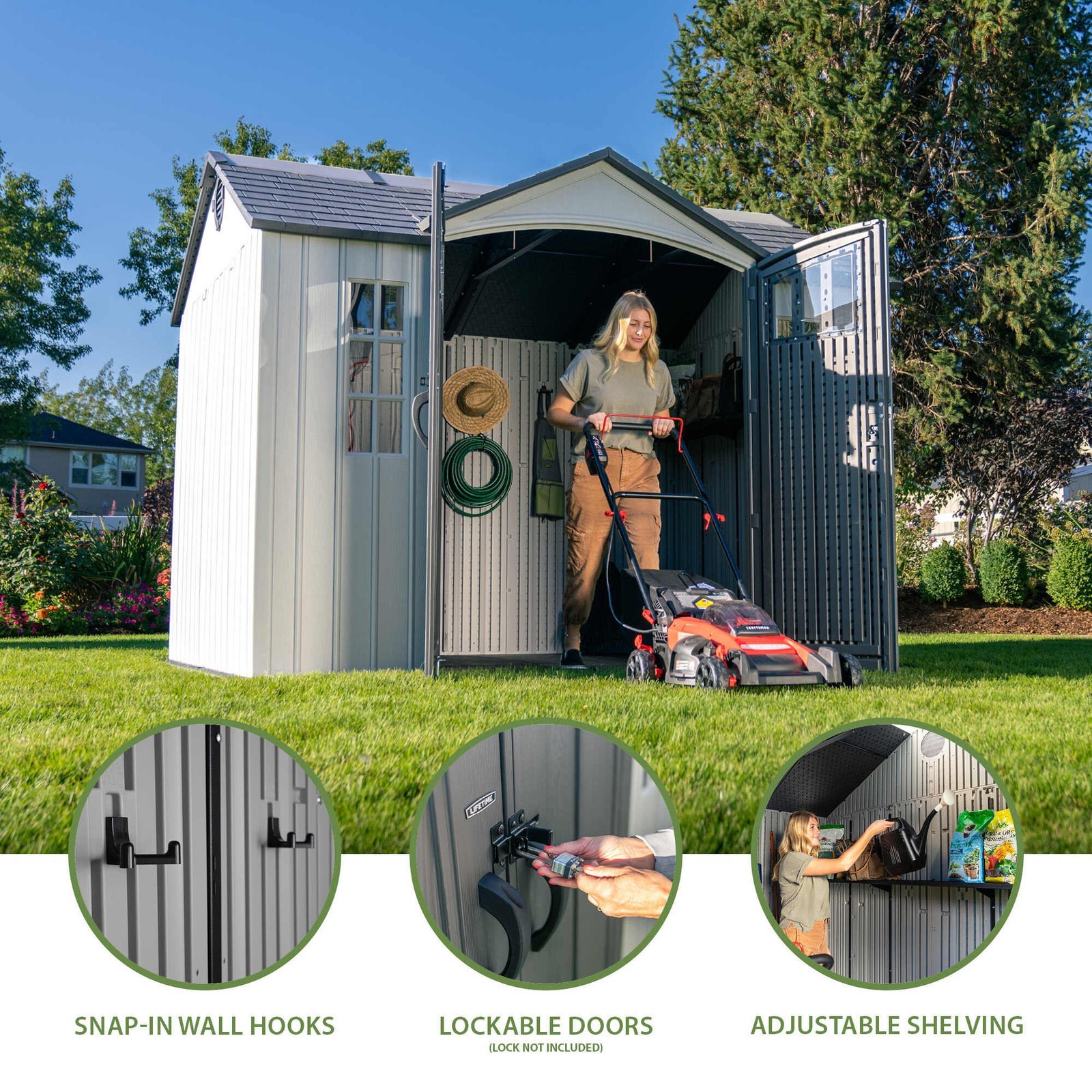 Lifetime 10 Ft. X 8 Ft. Side Entry Outdoor Storage Shed - Image 6