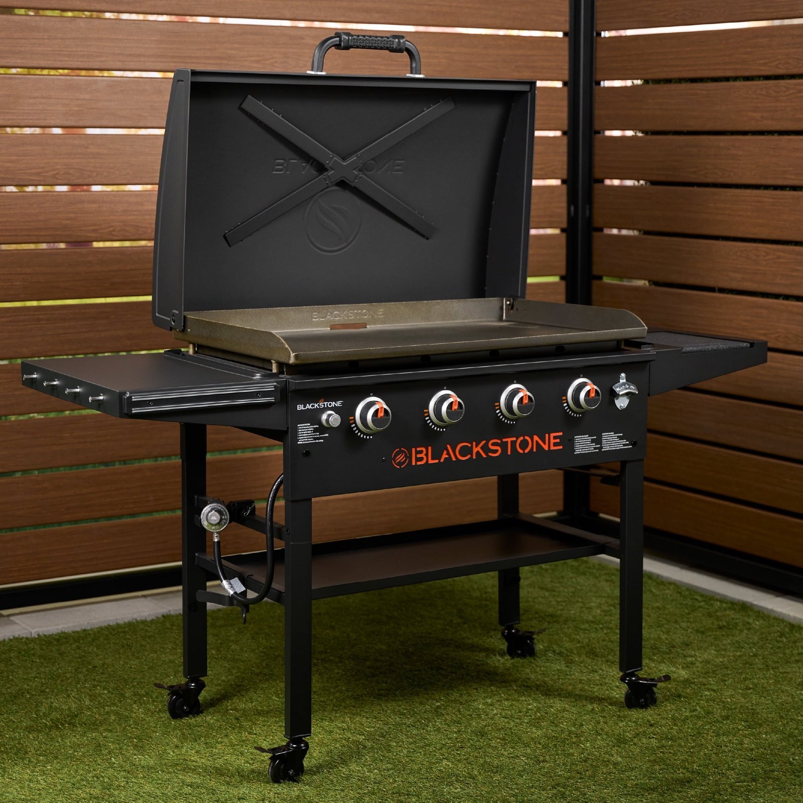 Blackstone Original Outdoor Griddle, 4-Burner 36" Propane Flat Top Grill with Hood, Black - Image 2