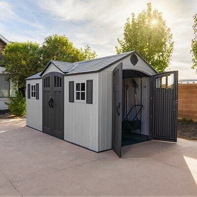 Lifetime 15-ft x 8-ft Dual Entry Outdoor Storage Shed - Image 30