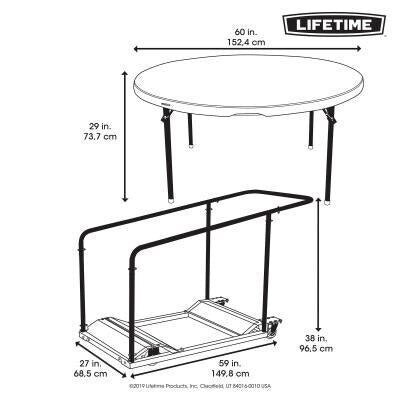 Lifetime (15) 60 in. Tables and Cart Combo - Image 9