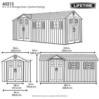 Lifetime 17.5 Ft. x 8 Ft. Outdoor Storage Shed - Image 13