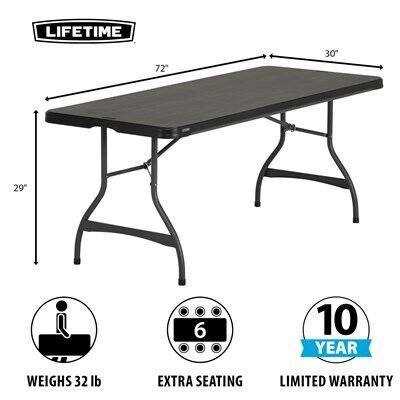 Lifetime 6-Foot Commercial Nesting Folding Table - Image 3