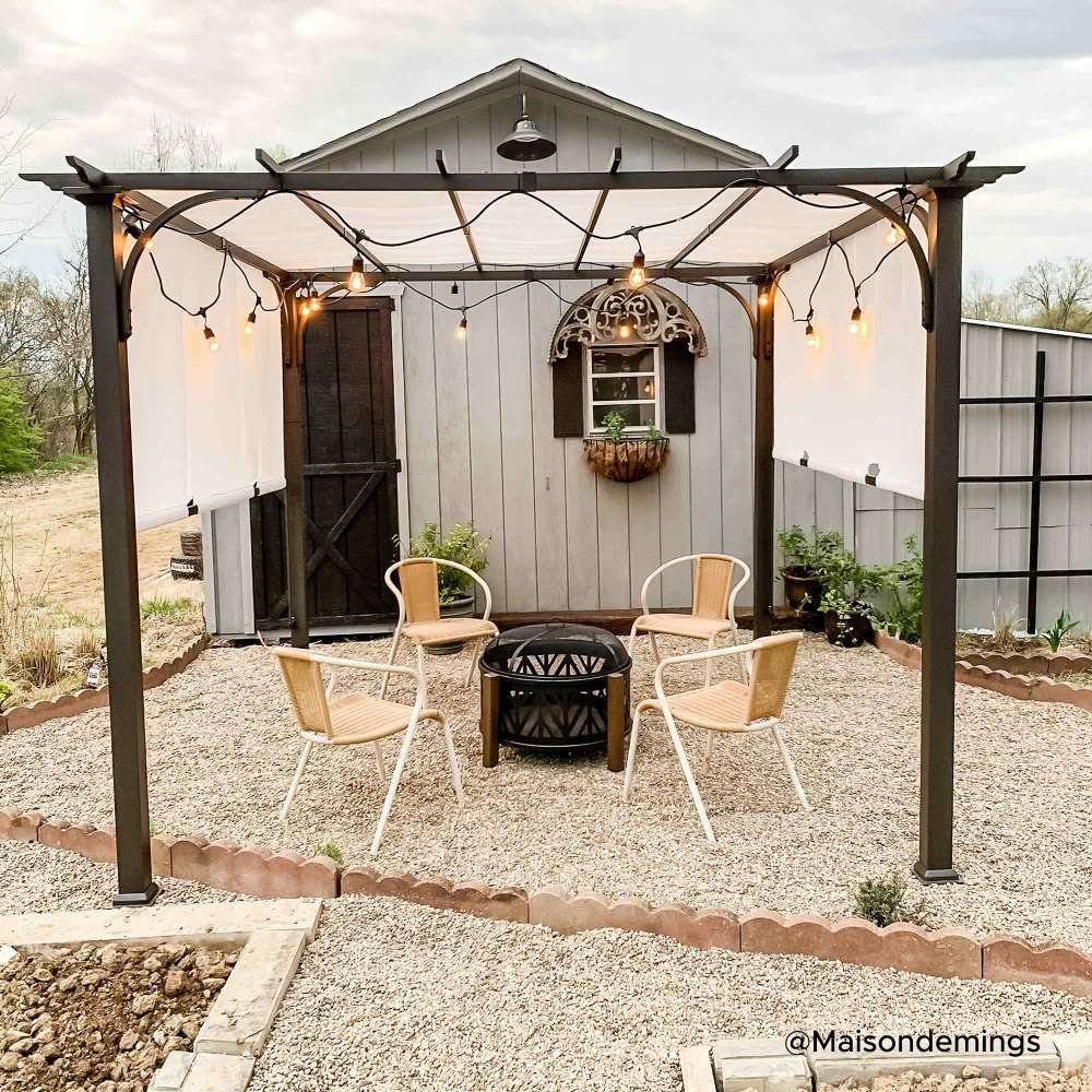 SUNJOY 10x10 White Pergola with Adjustable Canopy Roof - Image 9