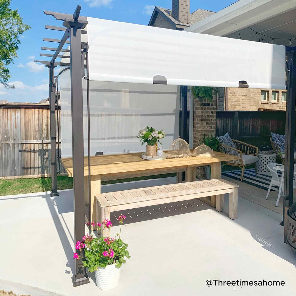 SUNJOY 10x10 White Pergola with Adjustable Canopy Roof - Image 2