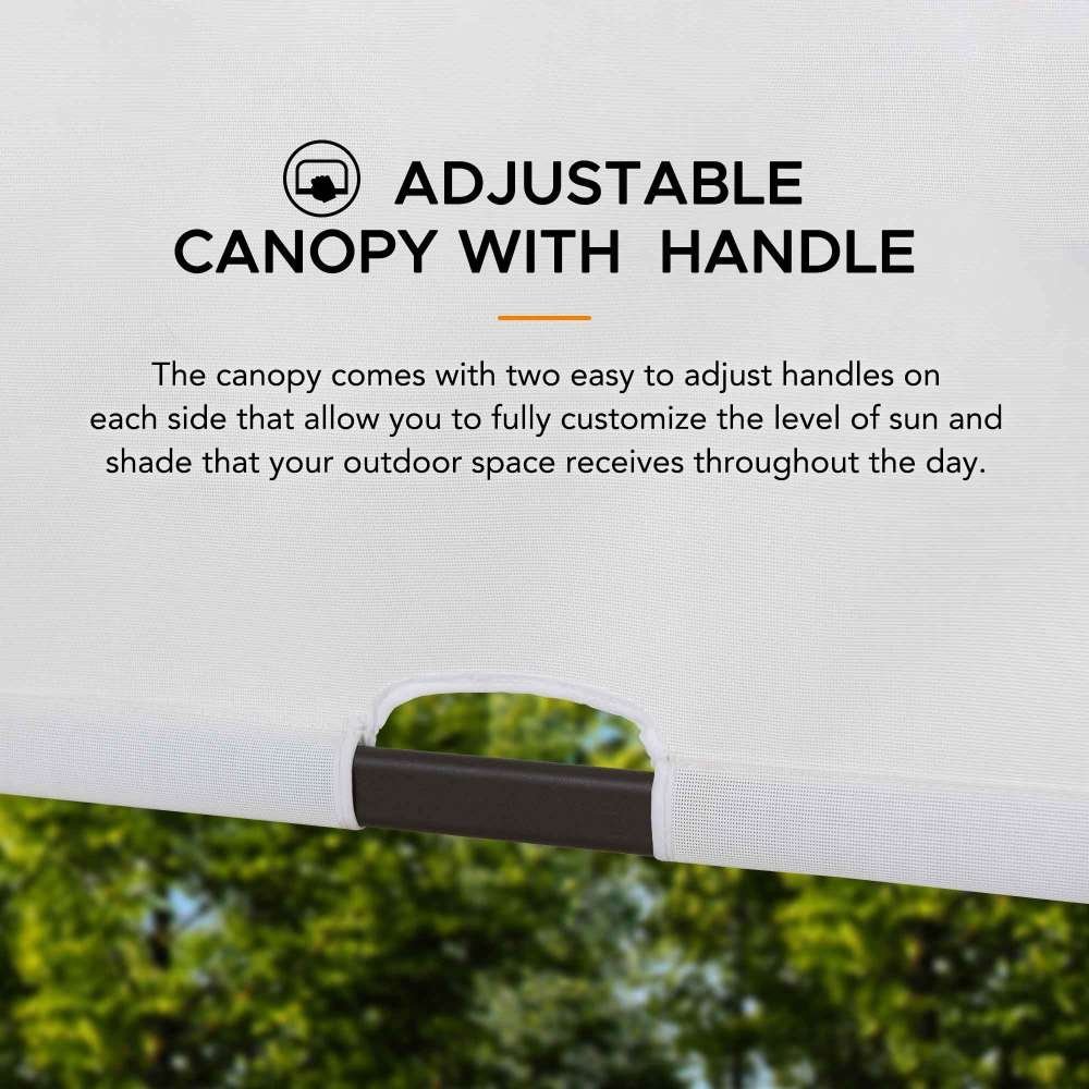 SUNJOY 10x10 White Pergola with Adjustable Canopy Roof - Image 4