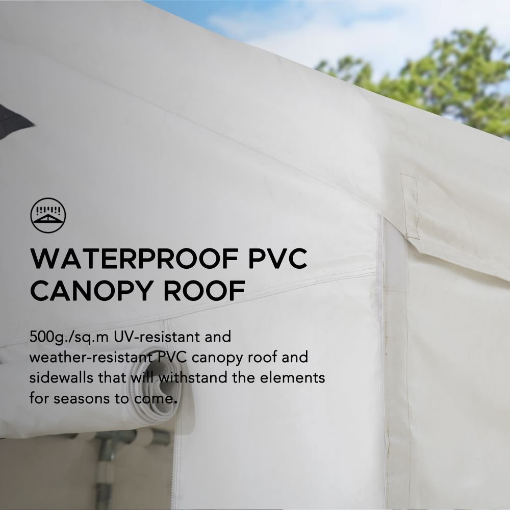 SUNJOY 12x30 Sundale Party Tent with 8 Removable PE Windows and 2 Roll-up Side Walls - Image 6