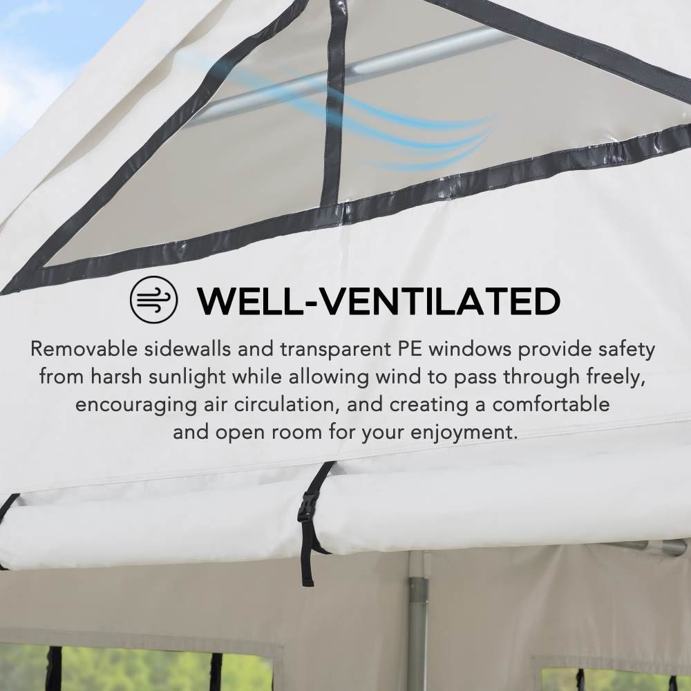 SUNJOY 12x30 Sundale Party Tent with 8 Removable PE Windows and 2 Roll-up Side Walls - Image 5