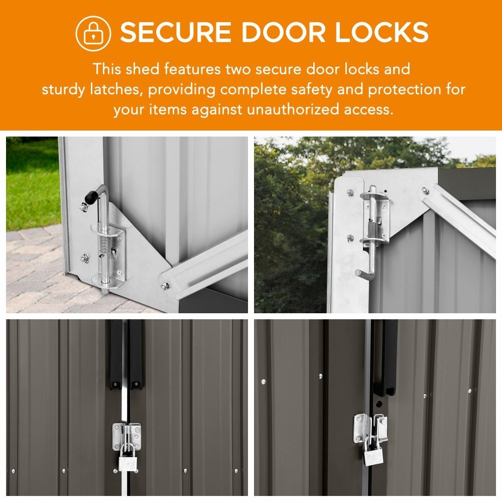 SUNJOY 13x20 Metal Shed Kits with Lockable Doors and Vents - Light Gray - Image 5