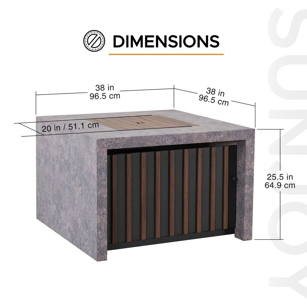 SUNJOY 38 Inch Outdoor Propane Gas Fire Pit Table with Lava Rocks - Image 12