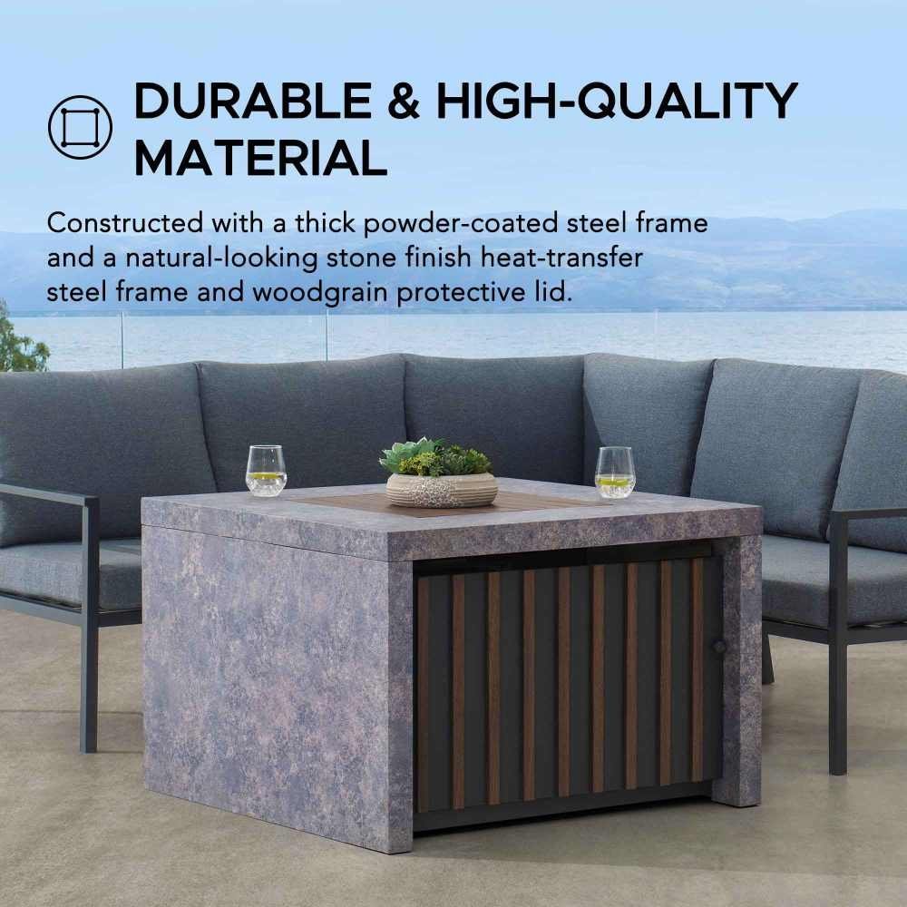 SUNJOY 38 Inch Outdoor Propane Gas Fire Pit Table with Lava Rocks - Image 9