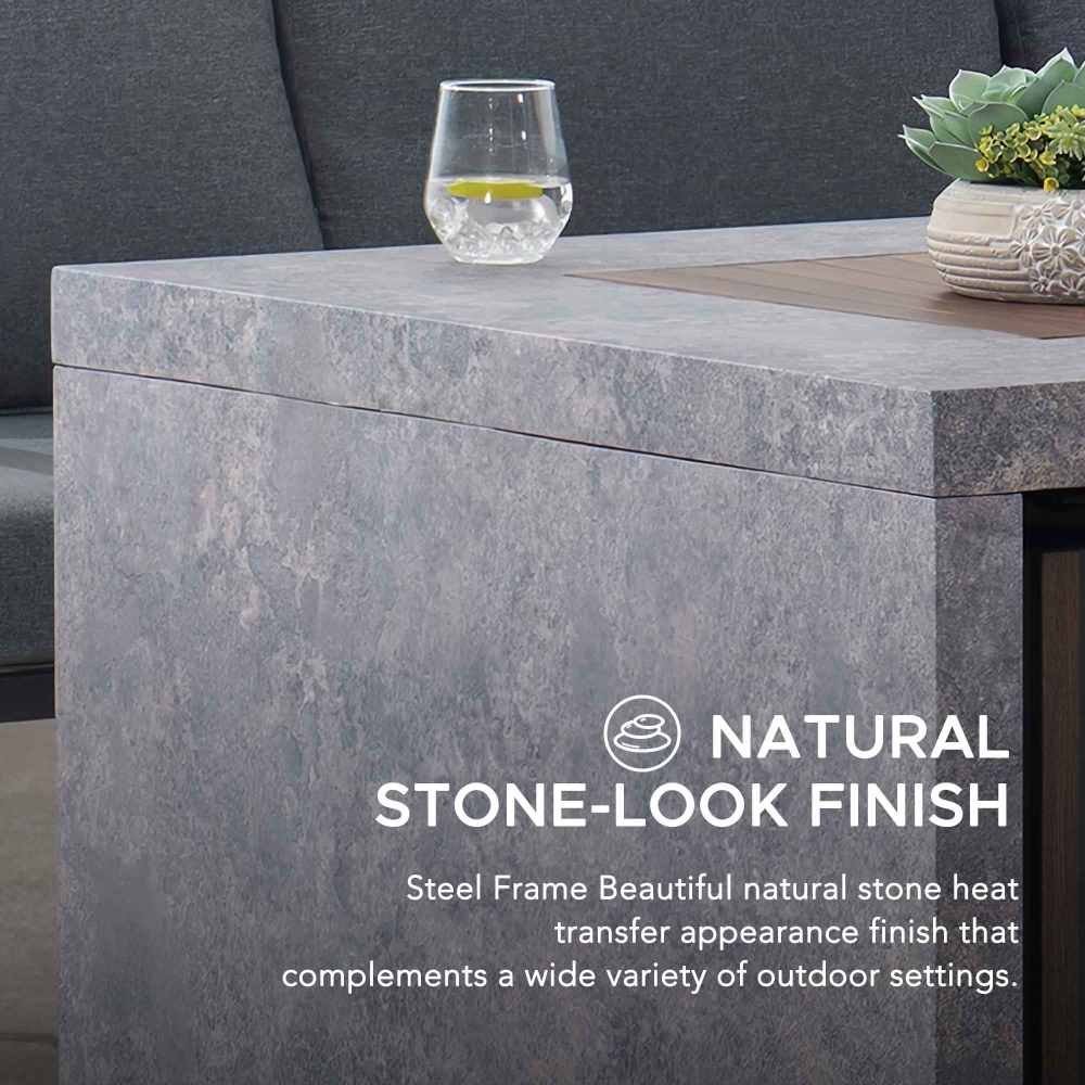 SUNJOY 38 Inch Outdoor Propane Gas Fire Pit Table with Lava Rocks - Image 6