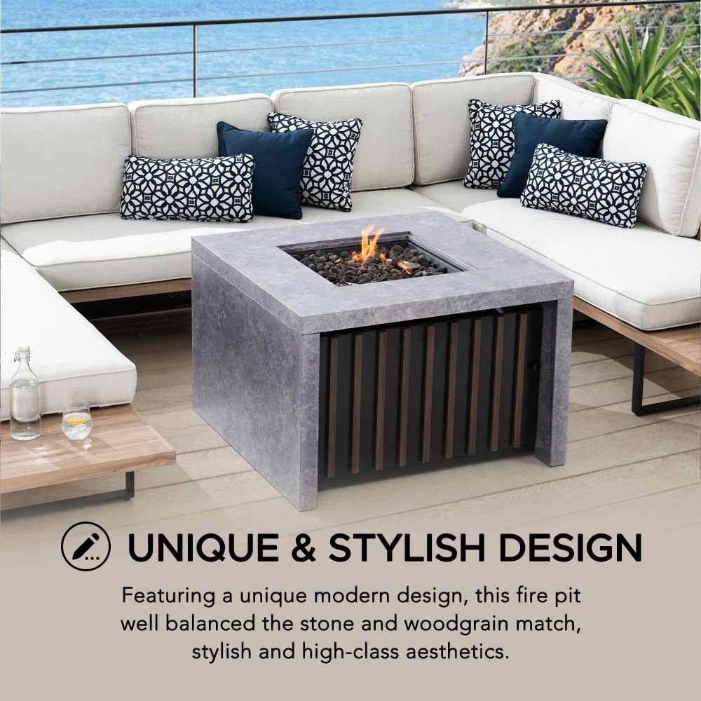 SUNJOY 38 Inch Outdoor Propane Gas Fire Pit Table with Lava Rocks - Image 11