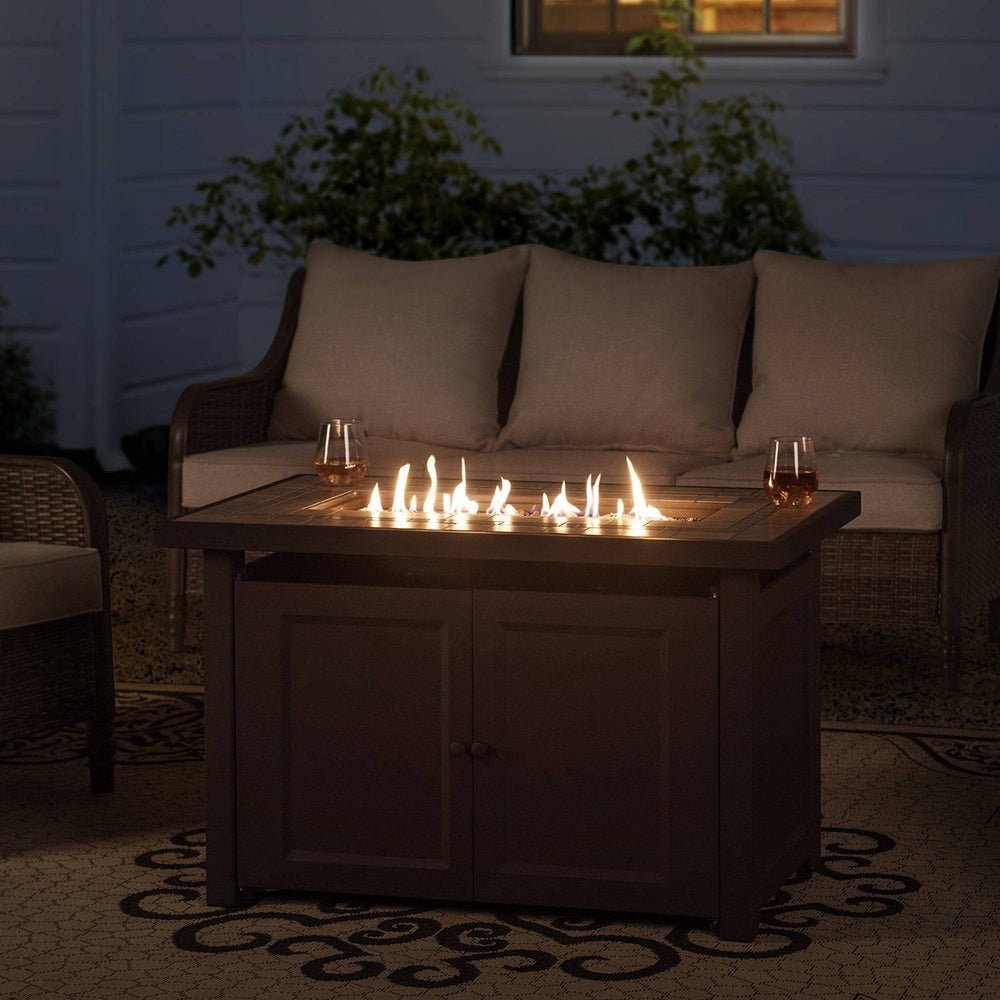 SUNJOY 44 Inch Propane Gas Fire Pit Table with Tile Tabletop & Lava Rocks - Image 14