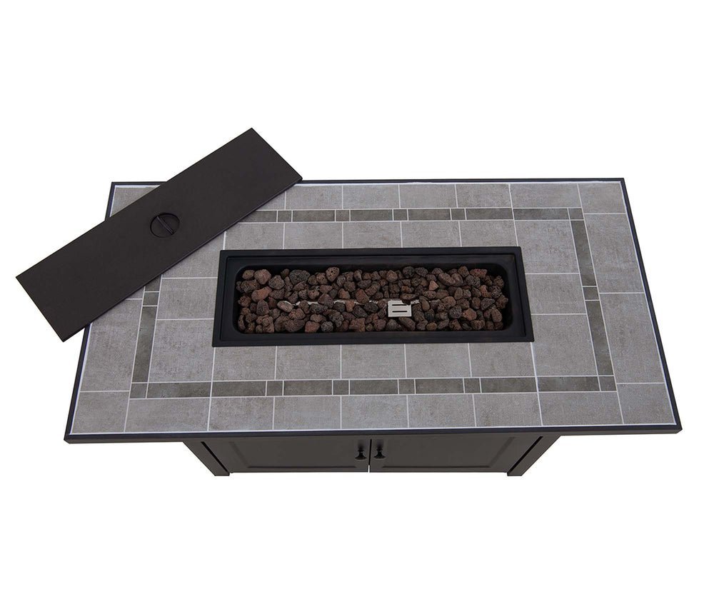 SUNJOY 44 Inch Propane Gas Fire Pit Table with Tile Tabletop & Lava Rocks - Image 17