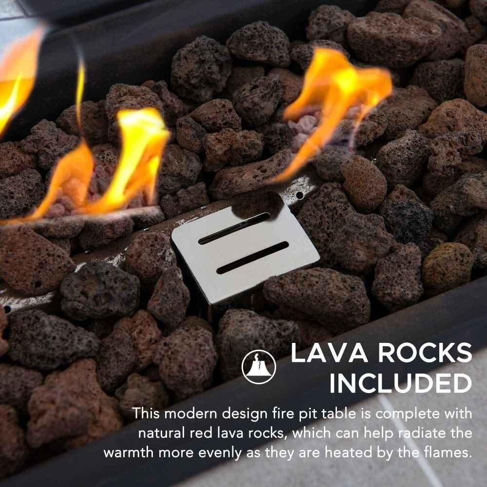 SUNJOY 44 Inch Propane Gas Fire Pit Table with Tile Tabletop & Lava Rocks - Image 11