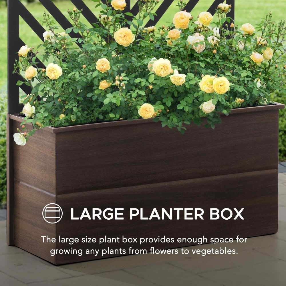 SUNJOY Raised Garden Bed with Trellis - Screen & Planter Box Combo - Image 3
