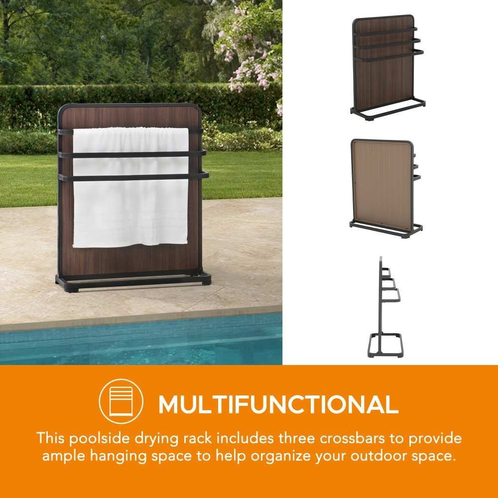 SUNJOY Poolside Drying Rack Towel Valet Holder with 3 Crossbars - Image 7