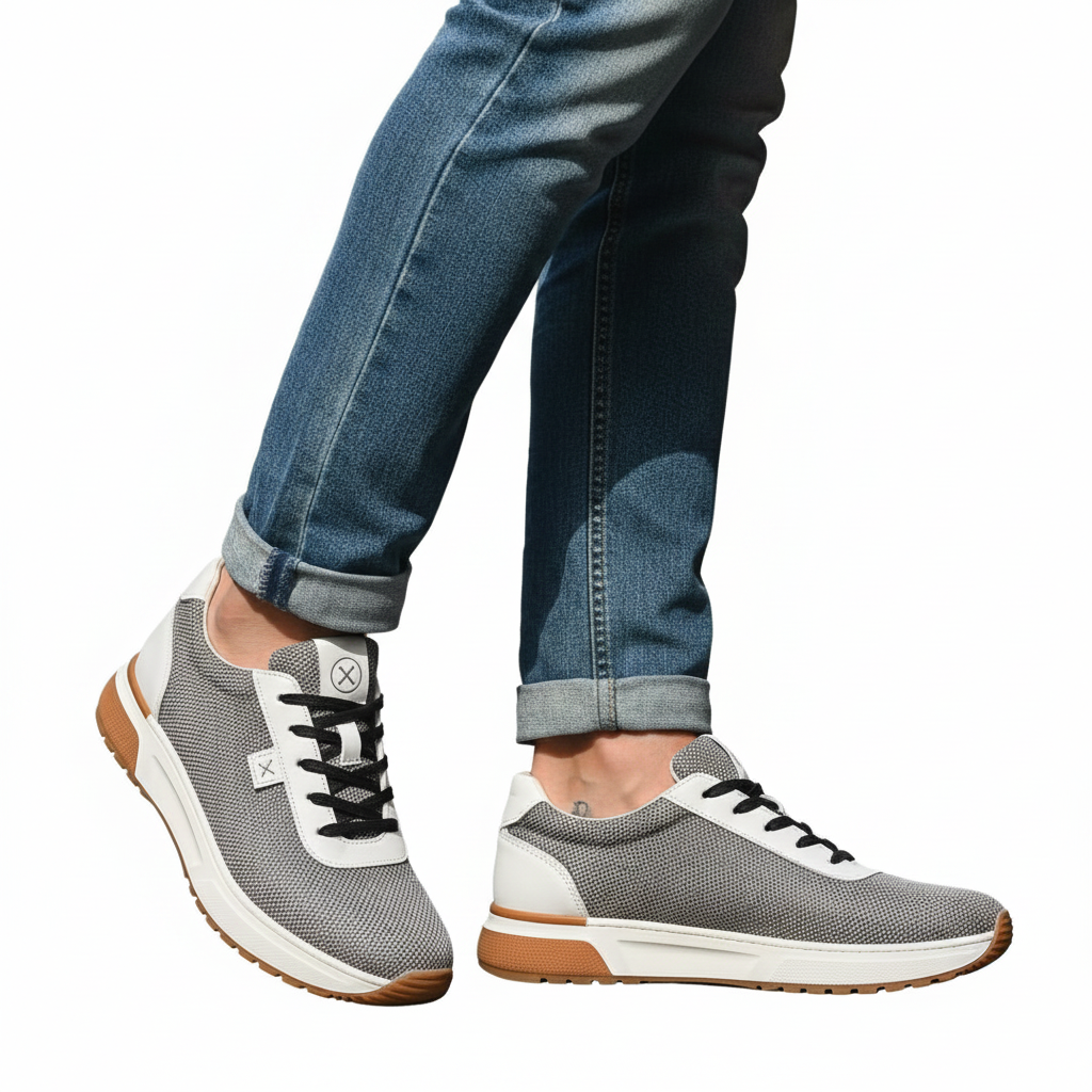 Men Casual Sneakers Urban Grey And White Edition - Image 2