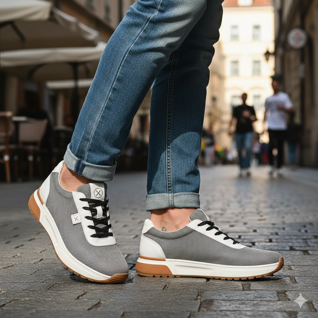 Men Casual Sneakers Urban Grey And White Edition - Image 3