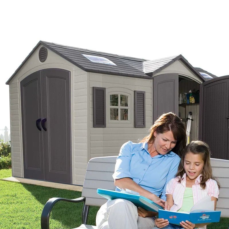 Lifetime 60079 Outdoor Storage Dual Entry Shed, 15 x 8 ft, Desert Sand (B00CTVQ6UG) - Image 11