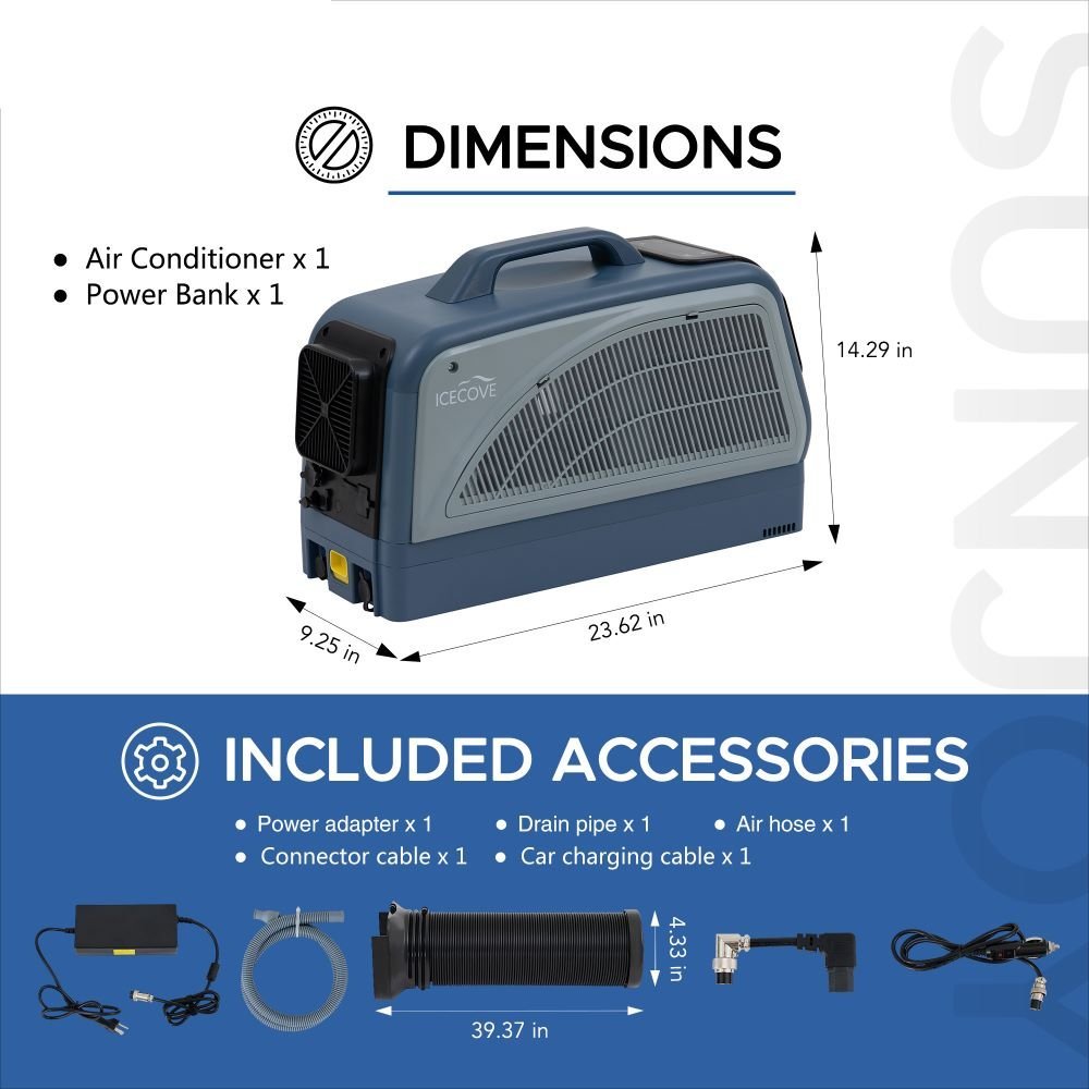 SUNJOY IceCove Portable Air Conditioner with Power Bank and Solar Panel for Outdoor Tents and Indoors - Blue - Image 13