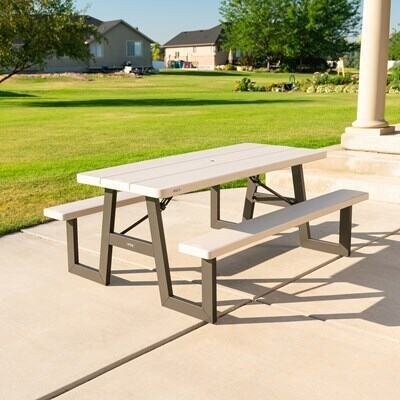 Lifetime 6-Foot W-Frame Folding Picnic Table - Image 2