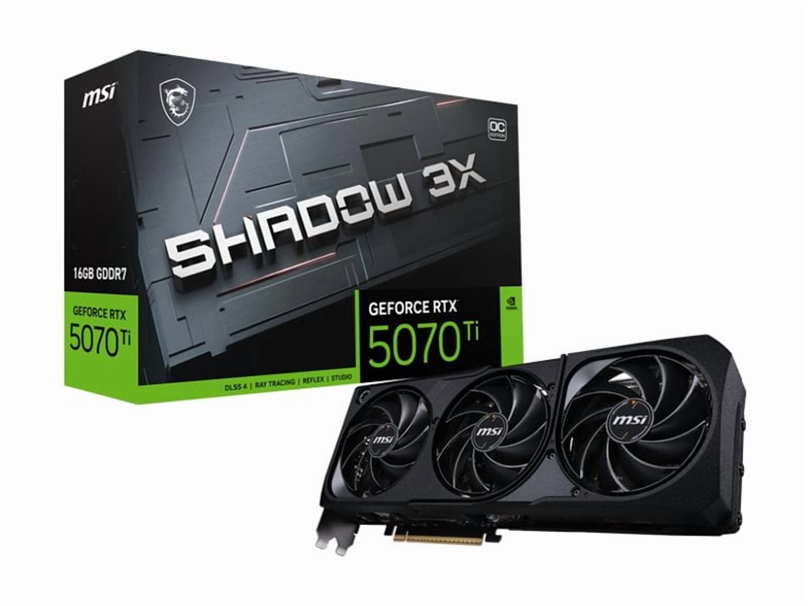 MSI GeForce RTX 5070 Ti 16G SHADOW 3X OC - Graphics card - GeForce RTX 5070 Ti - 16 GB GDDR7 - PCI Express 5.0 - 3 x DisplayPort, HDMI - Image 2