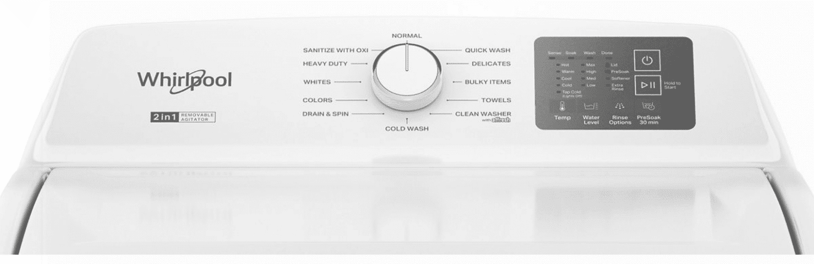 Whirlpool WTW4107SW 4.2 - 4.3 Cu. Ft Top Load Washer with 2-in-1 Removable Agitator, White - Image 3
