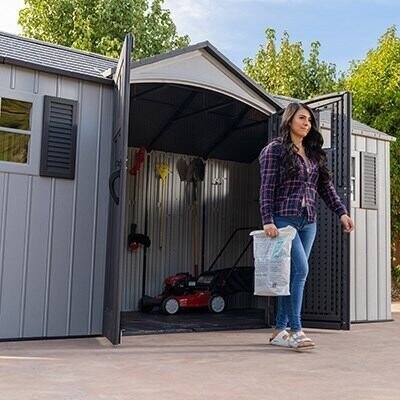 Lifetime 15-ft x 8-ft Dual Entry Outdoor Storage Shed - Image 41